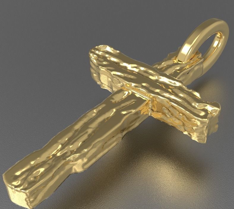 cross 3D christian pendant in sterling silver 3D print model_10