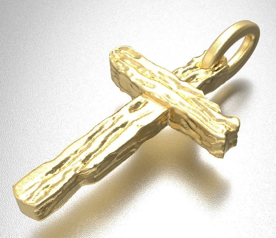 cross 3D christian pendant in sterling silver 3D print model_8