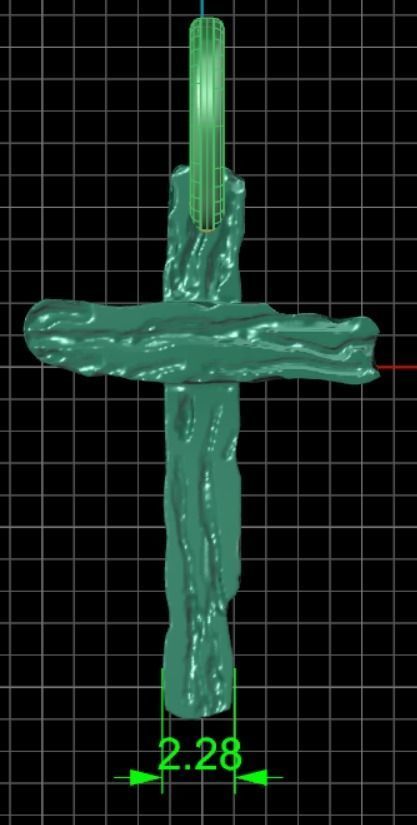 cross 3D christian pendant in sterling silver 3D print model_5