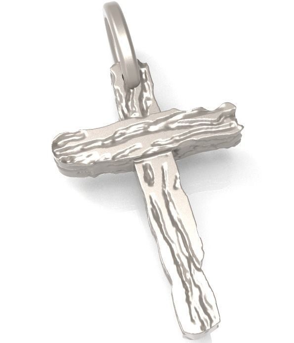 cross 3D christian pendant in sterling silver 3D print model_6