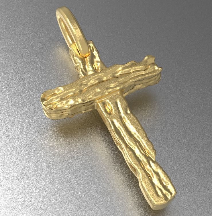 cross 3D christian pendant in sterling silver 3D print model_9