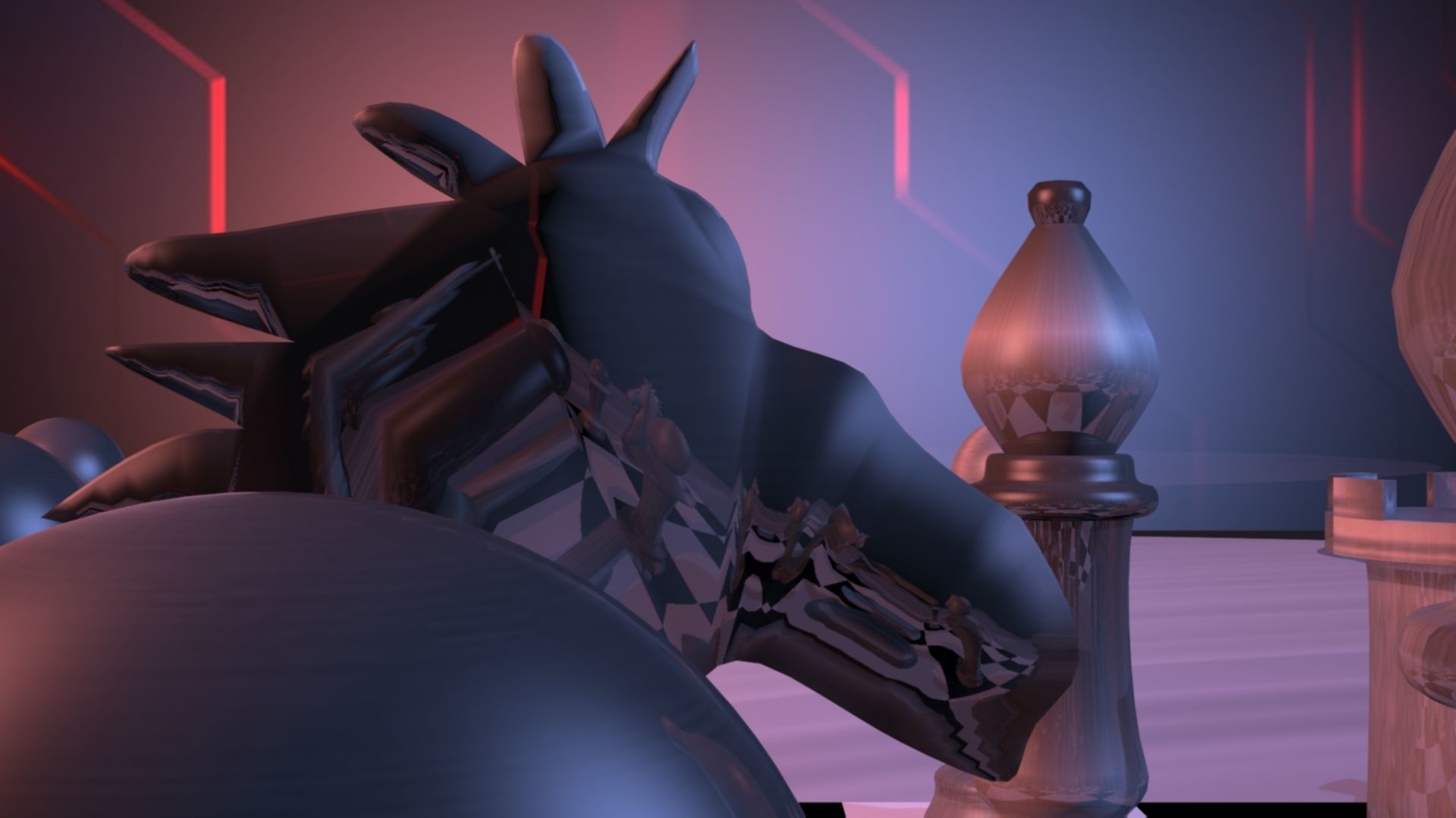 Chess pieces on board Free low-poly 3D model_6