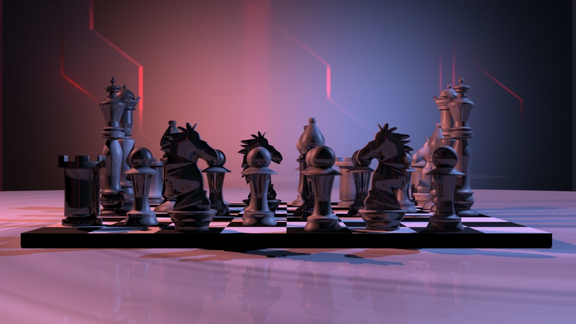 Chess pieces on board Free low-poly 3D model_4