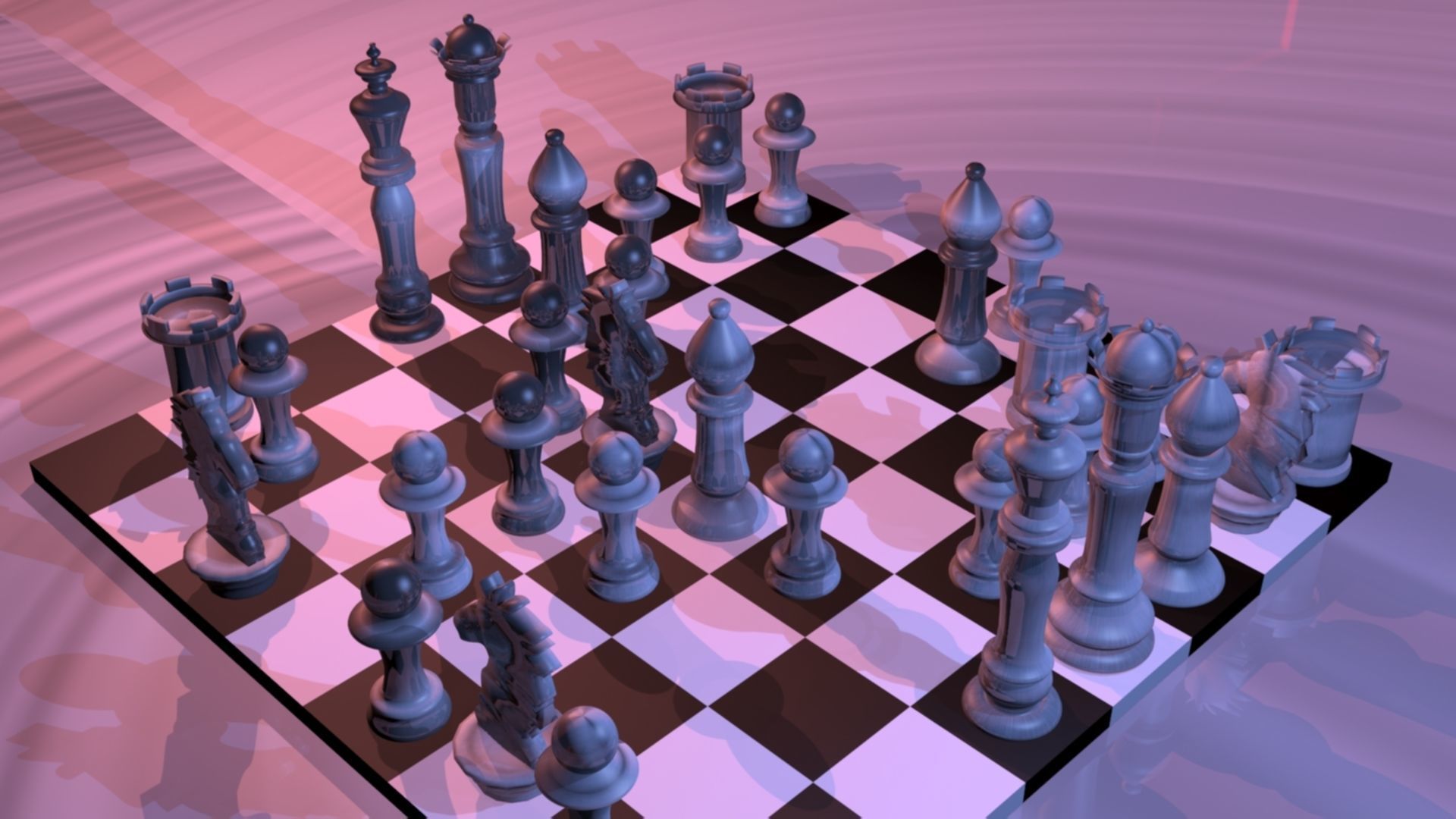 Chess pieces on board Free low-poly 3D model_5