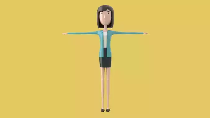 Woman 3D Model cartoon
