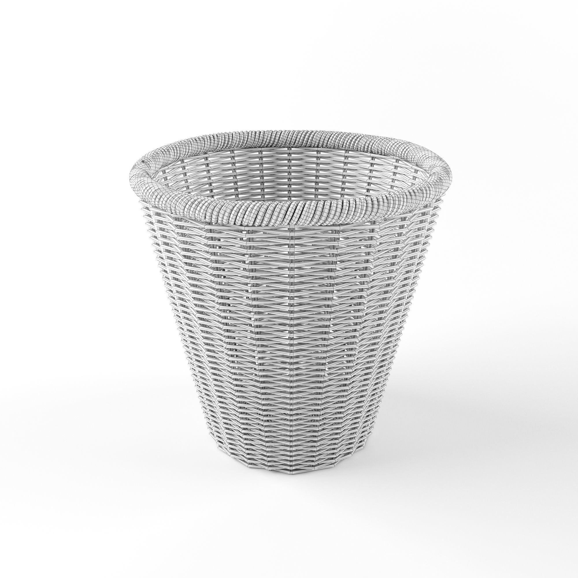 Rattan Plant Pot 3D model_4