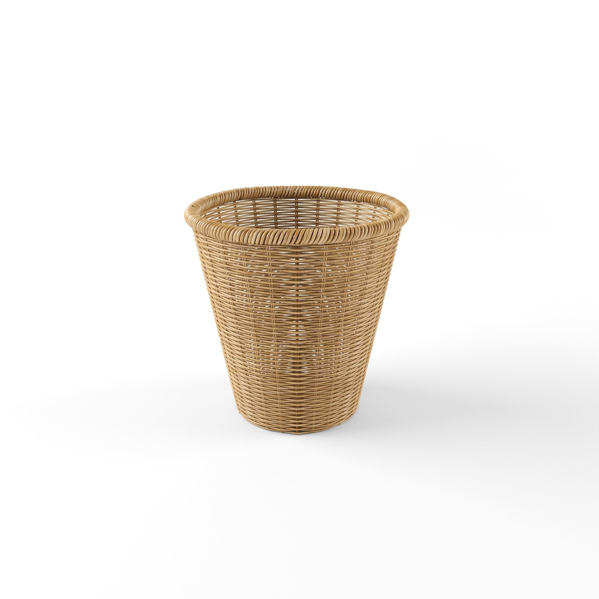 Rattan Plant Pot 3D model_1
