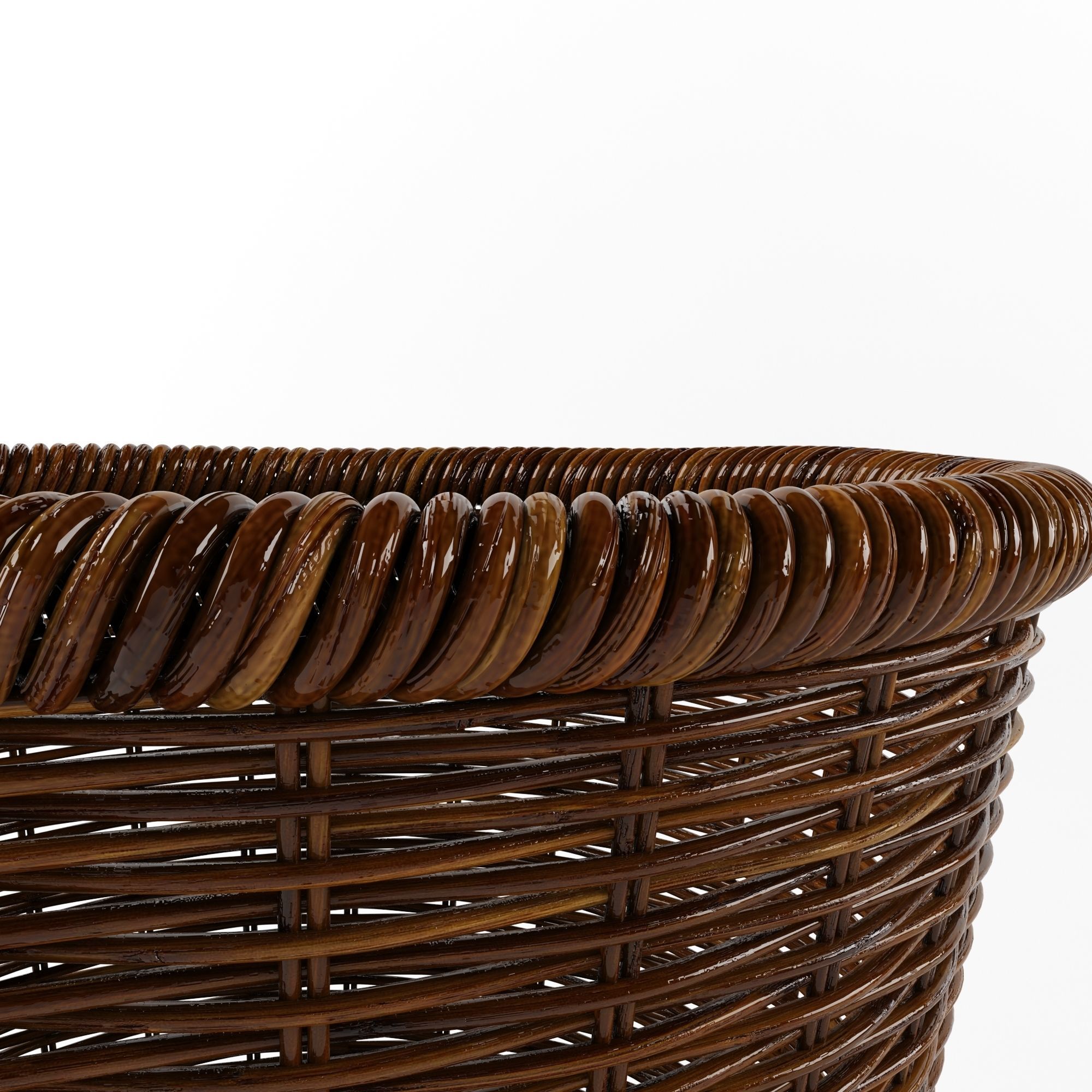 Rattan Plant Pot 3D model_3
