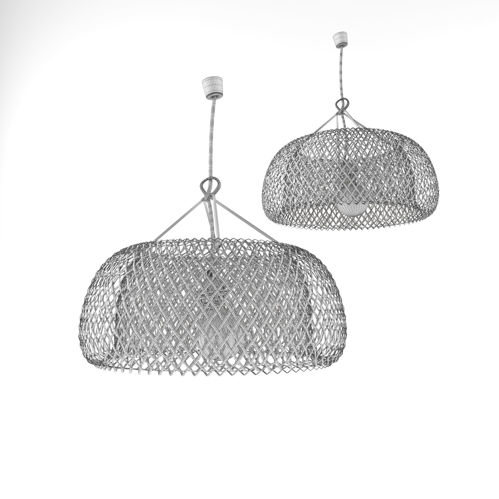 lamp rattan bamboo 3D model_1