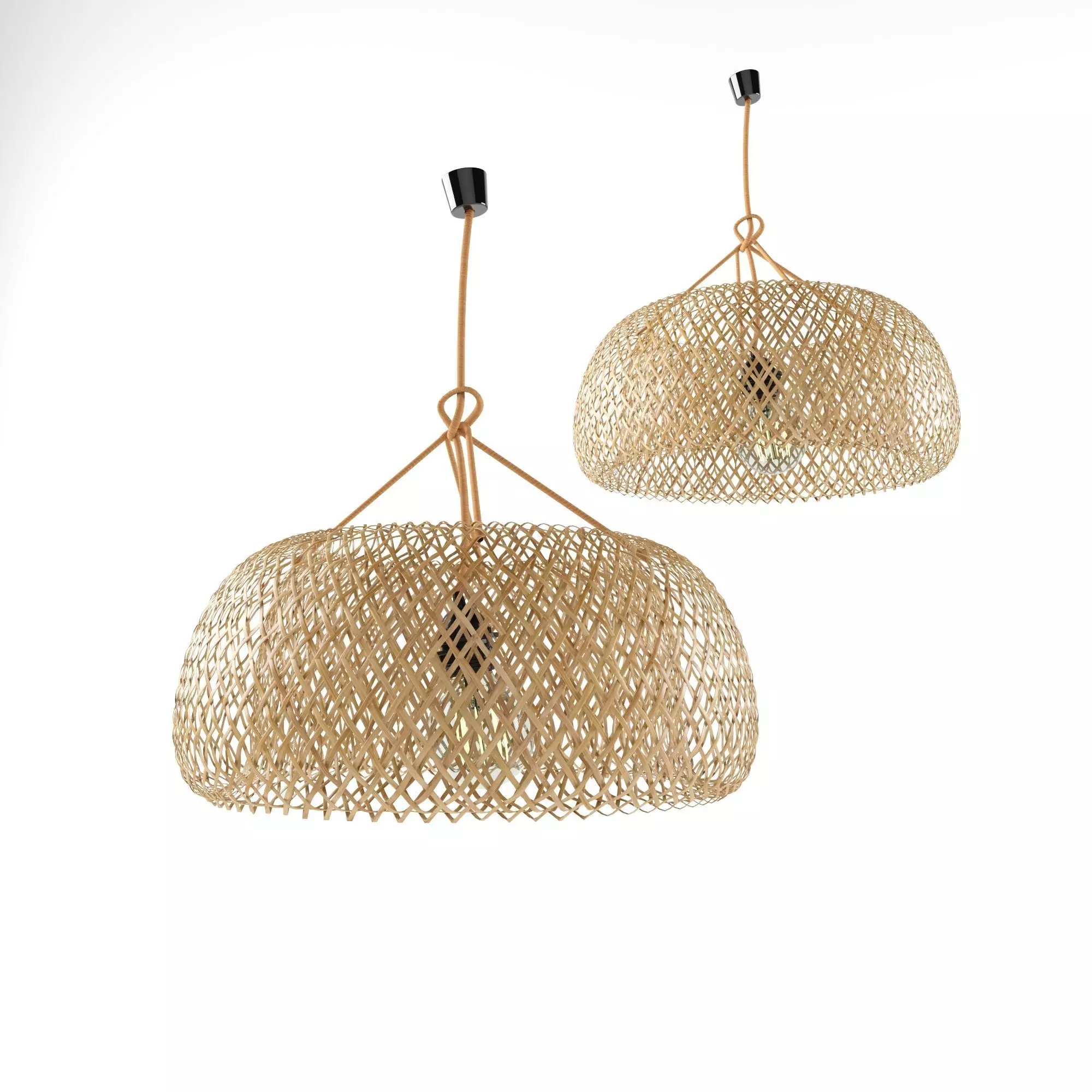 lamp rattan bamboo 3D model_0