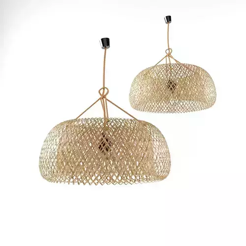 lamp rattan bamboo 3D model