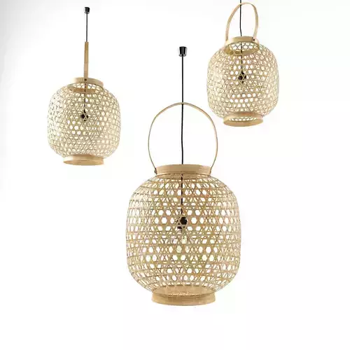 lamp rattan bamboo 3D model