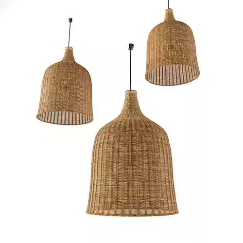 lamp rattan bamboo 3D model