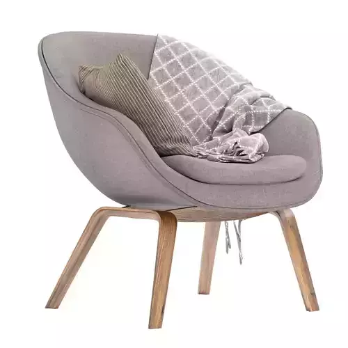 Modern looking Hay Armchair with blanket and cushion 3D model