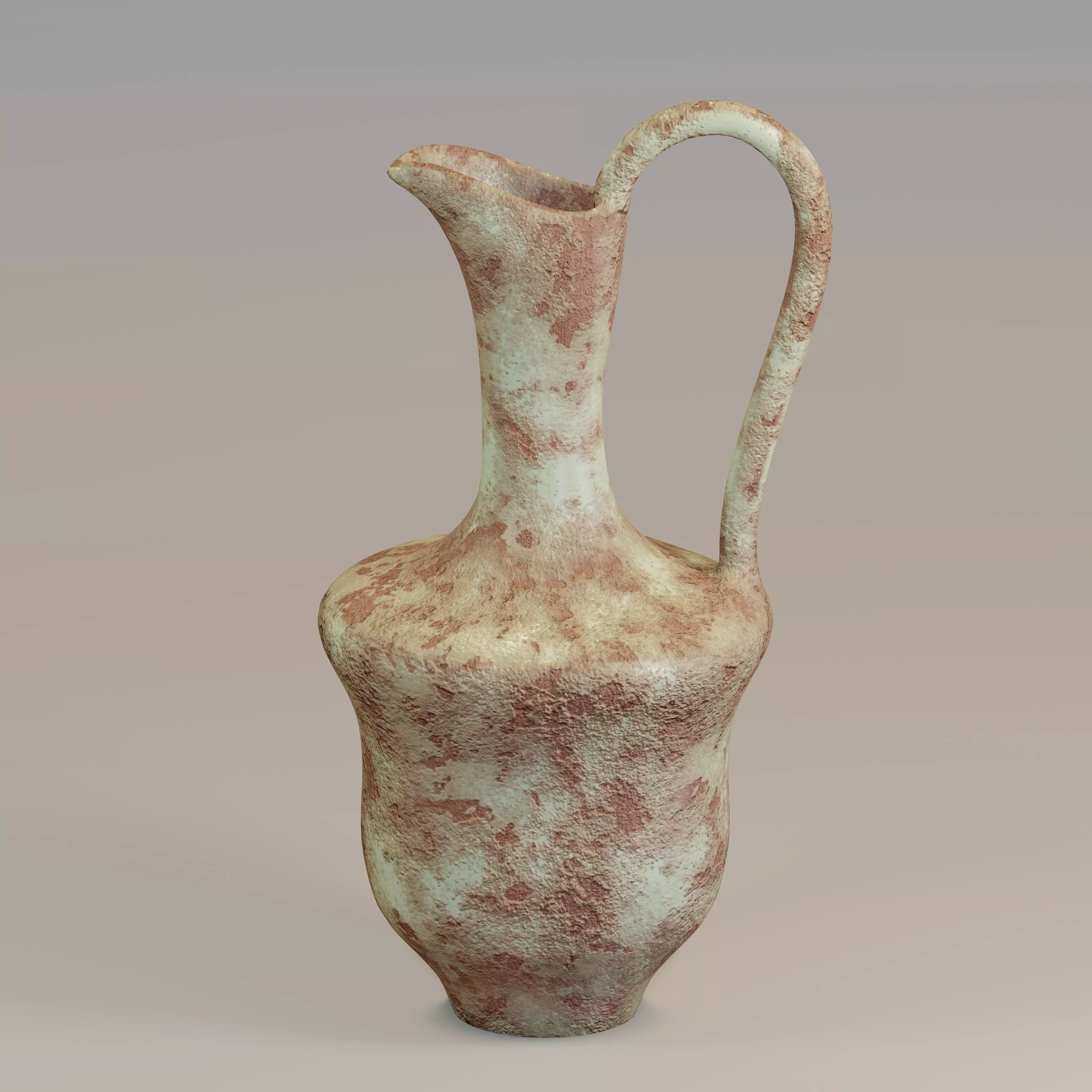 Vintage rusty pitcher 3D model_0