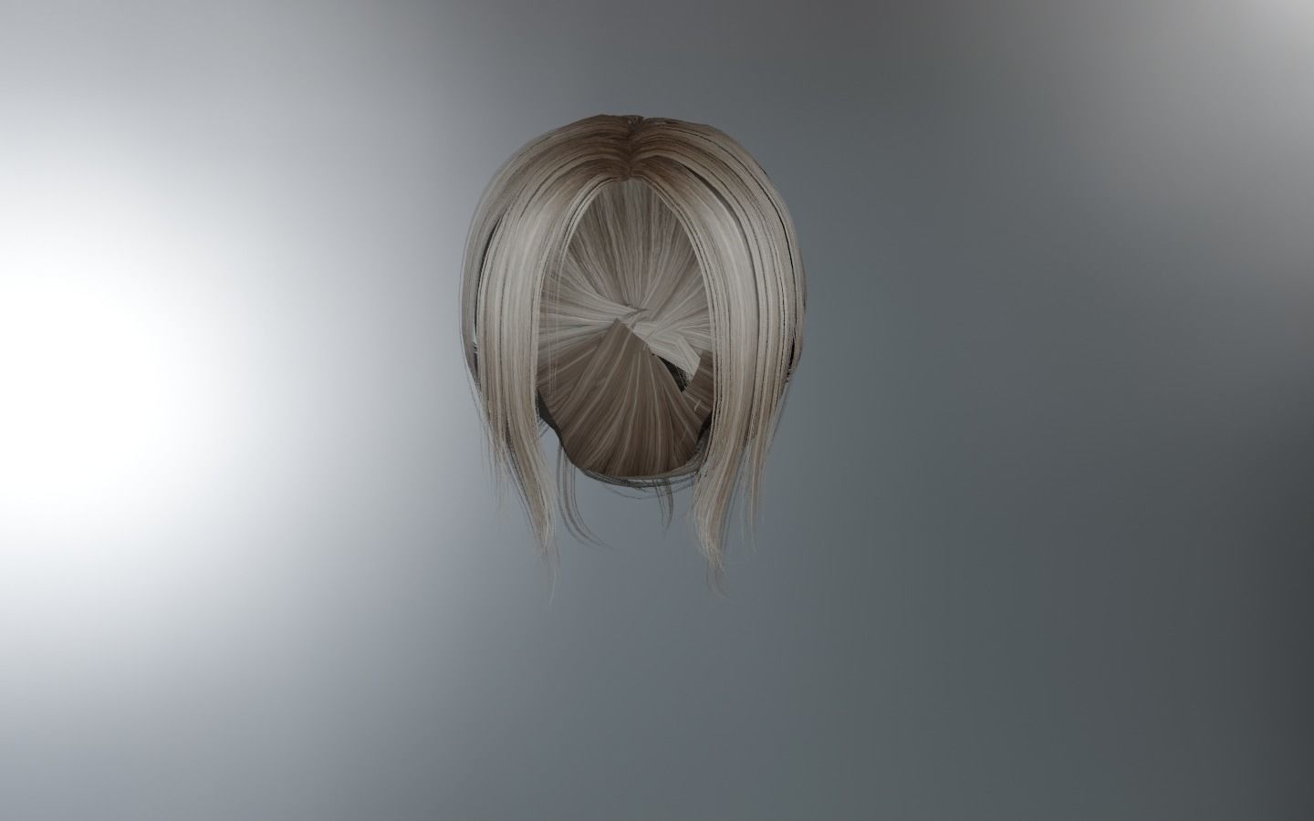 WOMAN HAIR 5 Low-poly 3D model_9