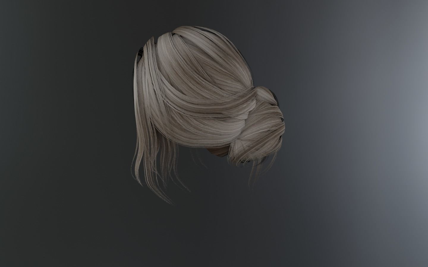 WOMAN HAIR 5 Low-poly 3D model_8