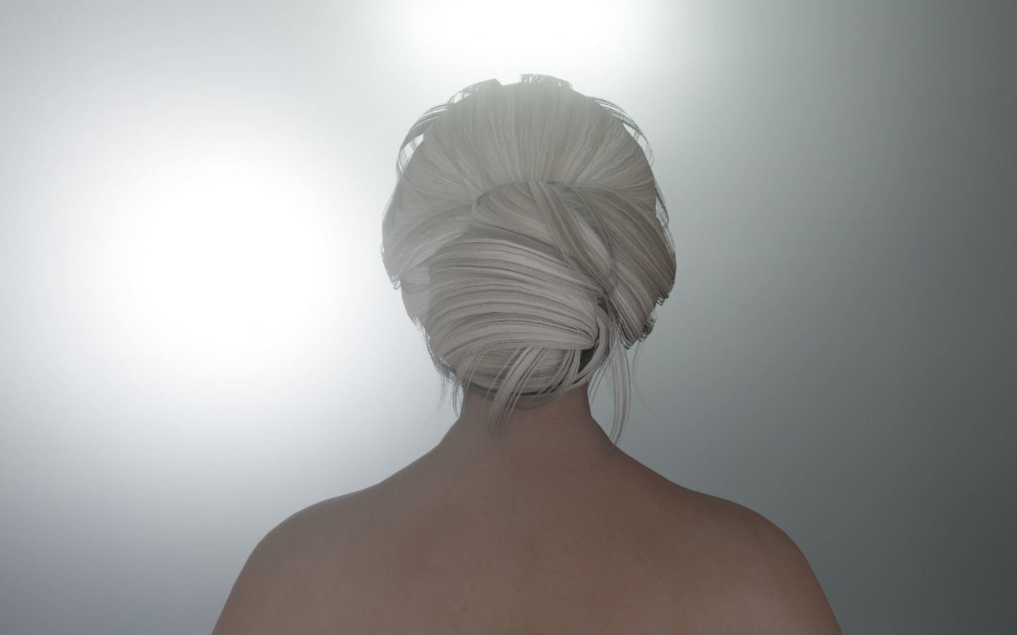 WOMAN HAIR 5 Low-poly 3D model_6