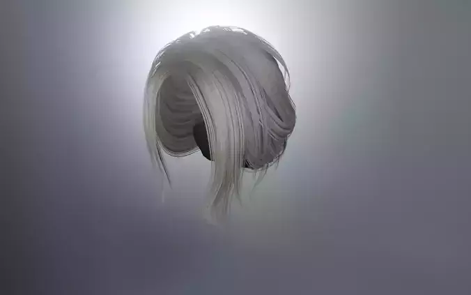 WOMAN HAIR 5 Low-poly 3D model