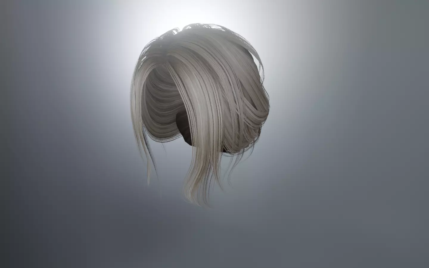 WOMAN HAIR 5 Low-poly 3D model_0