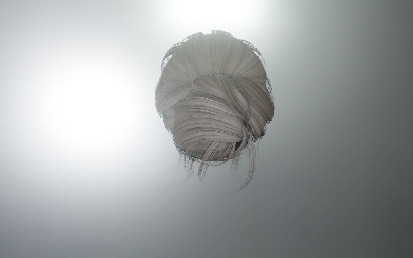 WOMAN HAIR 5 Low-poly 3D model_5