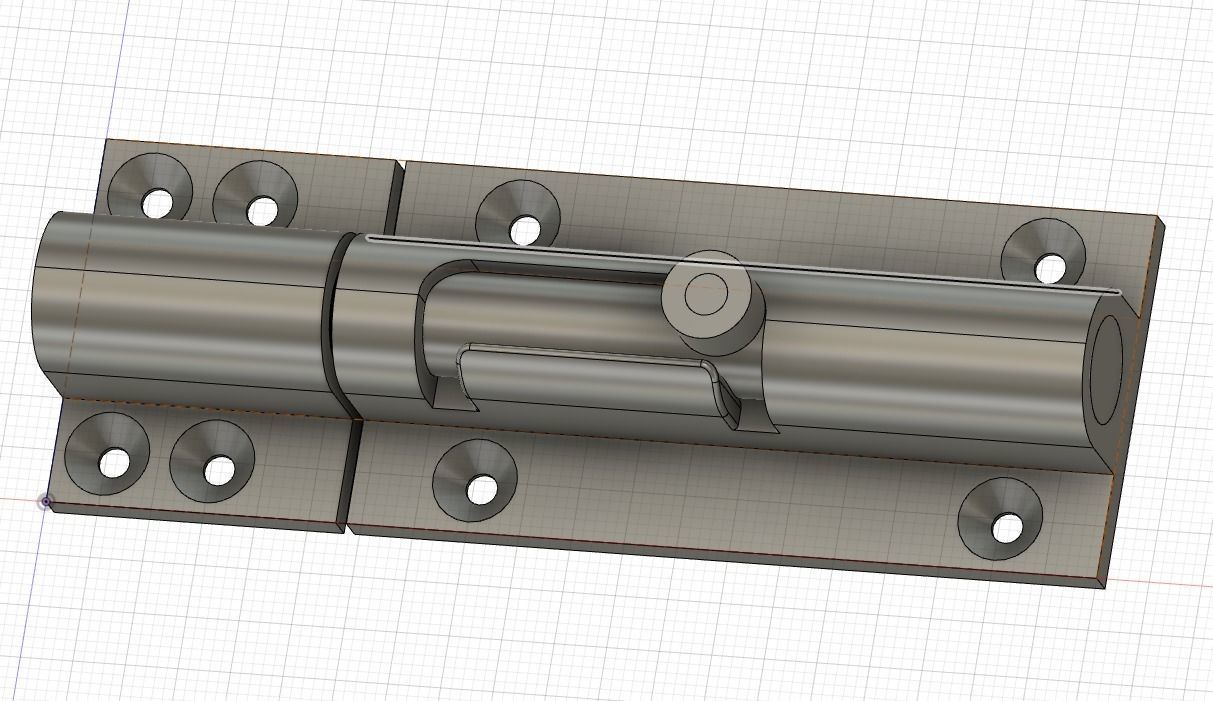 Barrel Bolt lock 3D model 3D printable CGTrader