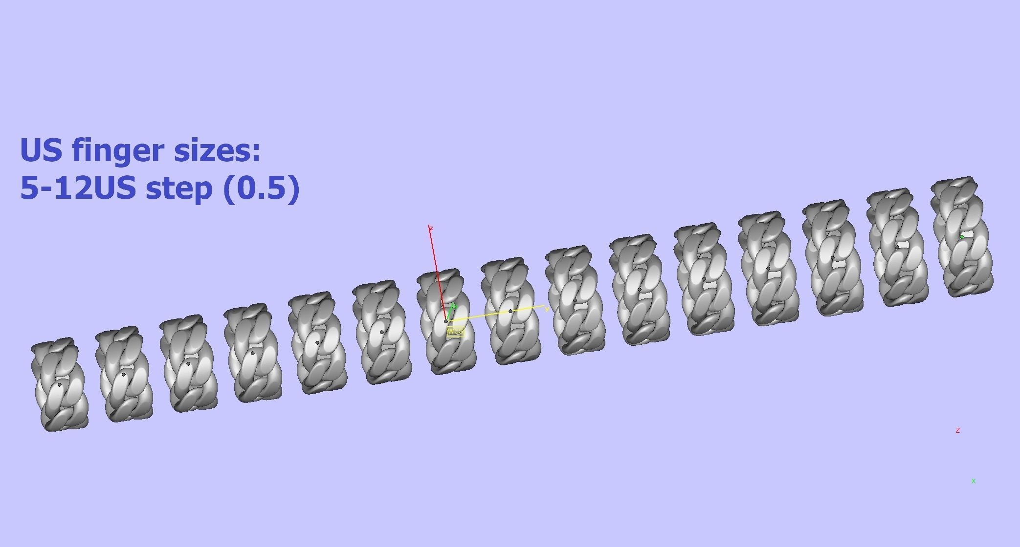 Cuban Link Chain Ring 10mm Wide ALL US-Chart FINGER SIZES 3D print model_7