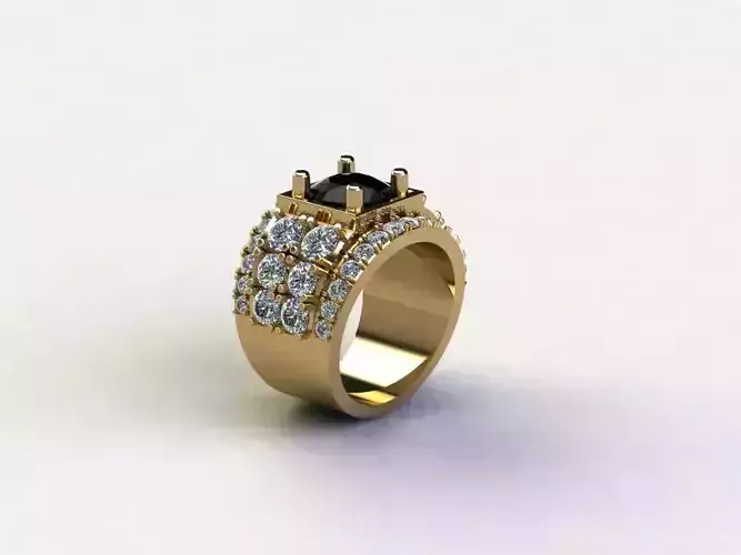 Man ring with 18k gold in Asia R6