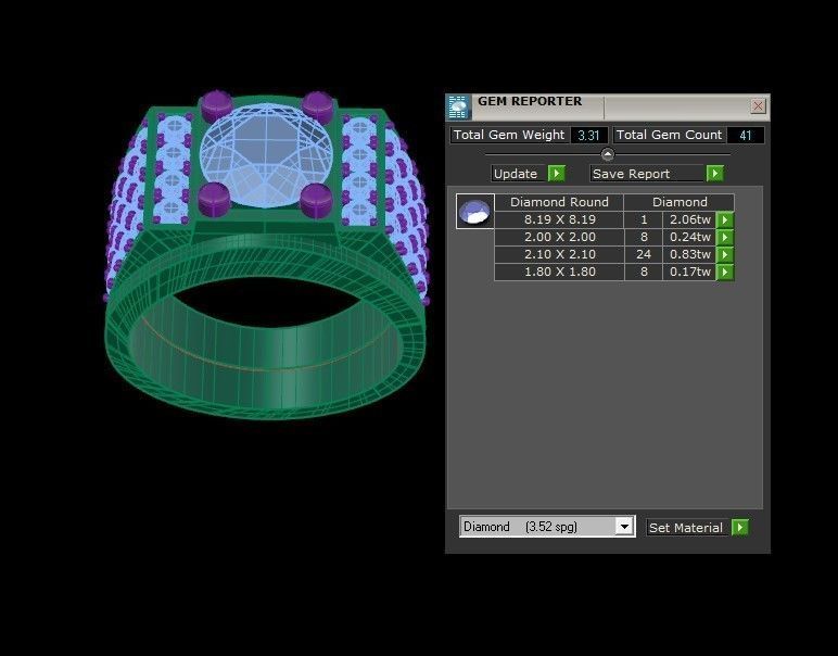 Fashion Man ring wear in any Party Popular in Asia R4 3D model_2