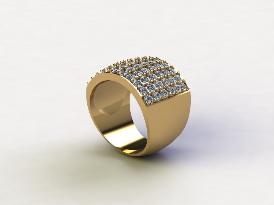 Diamond Ring For men Popular is Asia cad file 3dm R34 3D model_1