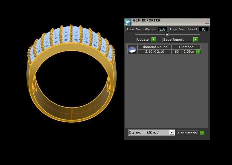 Diamond Ring For men Popular is Asia cad file 3dm R34 3D model_3