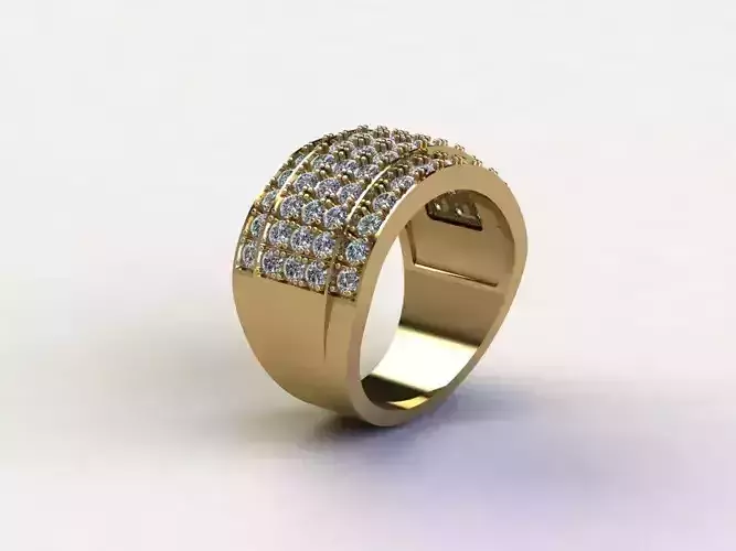 Man Ring 2020 with diamond in Asia with Cad file R29