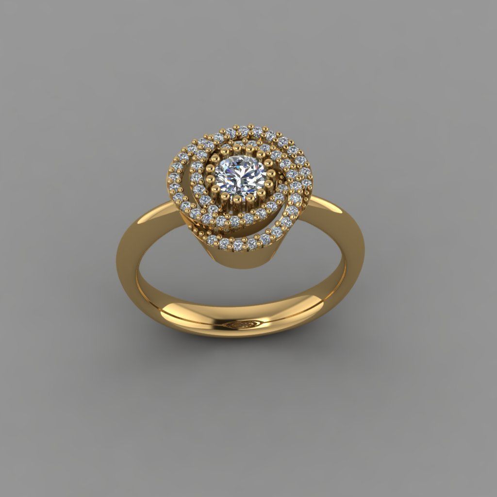 T213- Diamond ring 3D print model_1