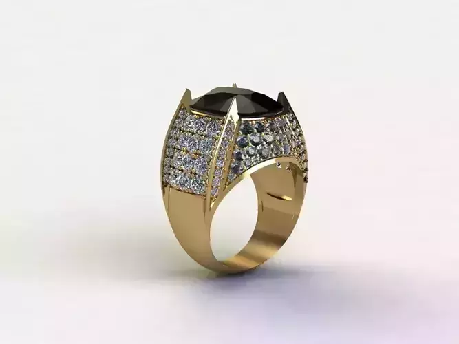 Black Big Gem with diamond for man Fashion 2020 R27