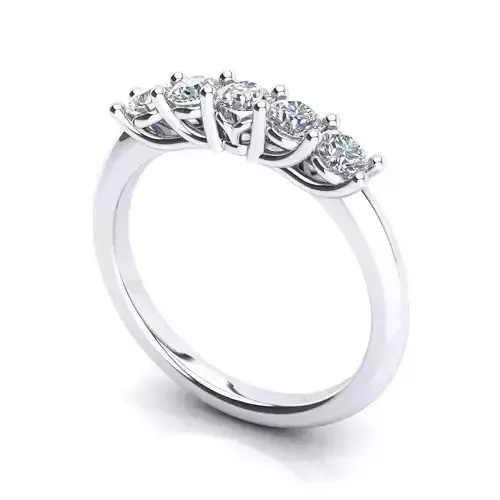 Multi stones ring 5 diamonds  jewel eternity riviera