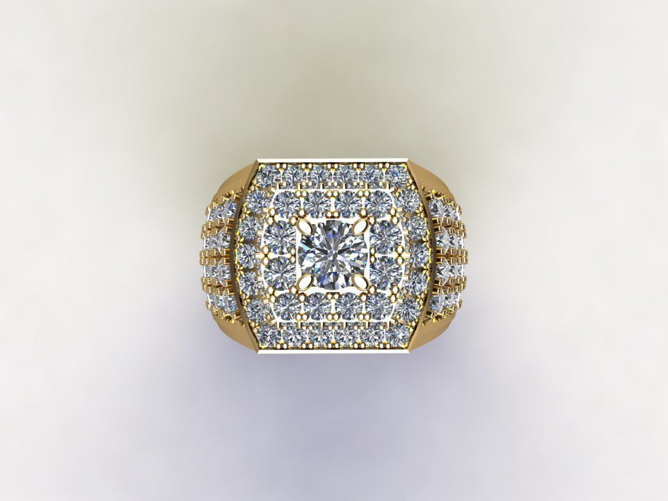 Man Ring Diamond popular in Asia R20 3D model_4