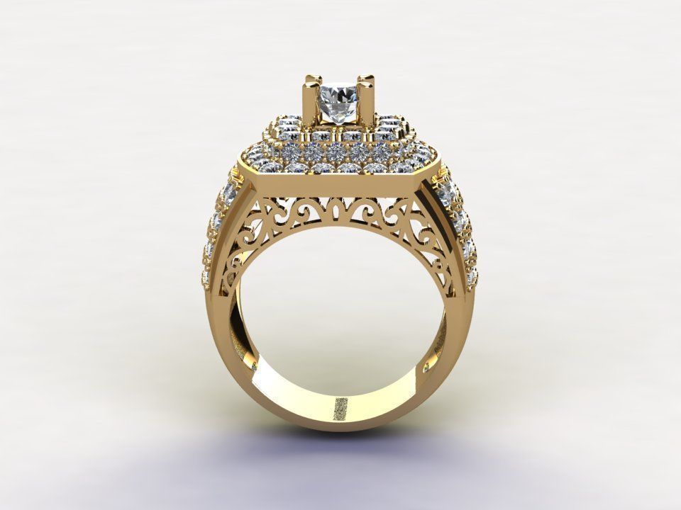 Man Ring Diamond popular in Asia R20 3D model_3