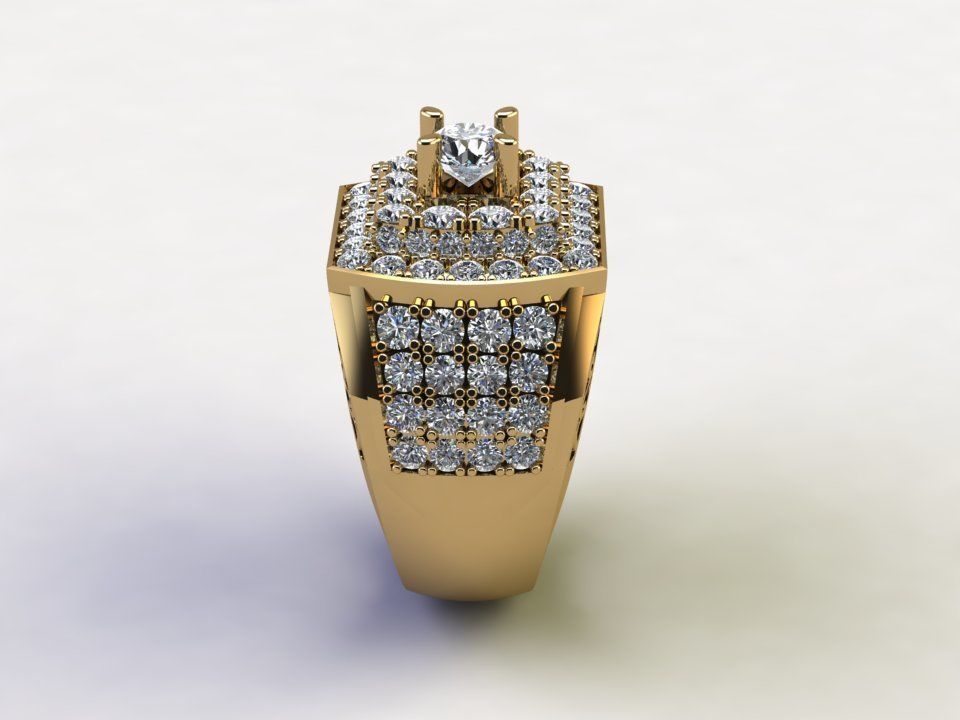 Man Ring Diamond popular in Asia R20 3D model_5
