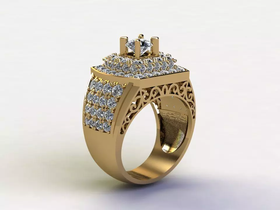 Man Ring Diamond popular in Asia R20 3D model_0