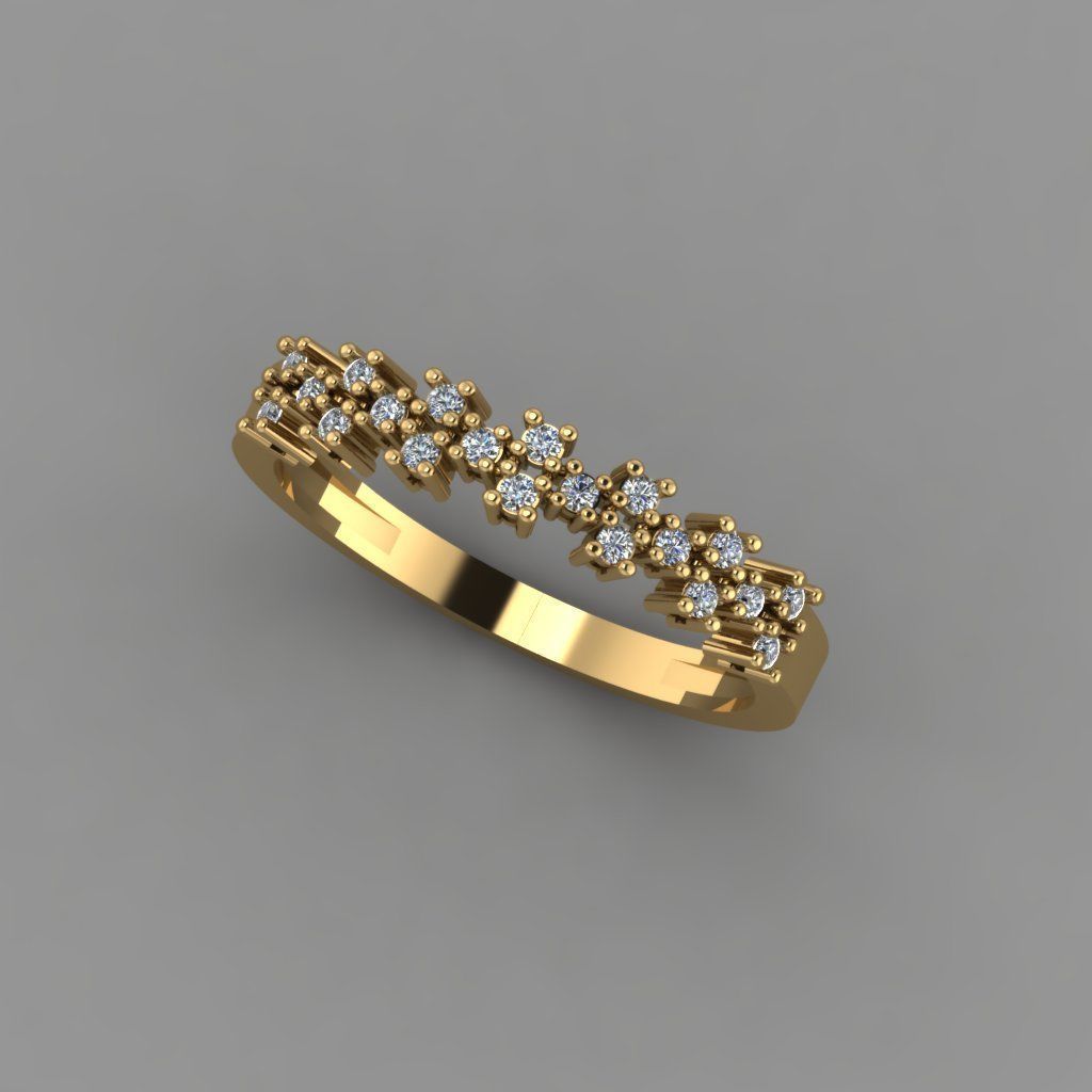 T214- Diamond ring 3D print model_3