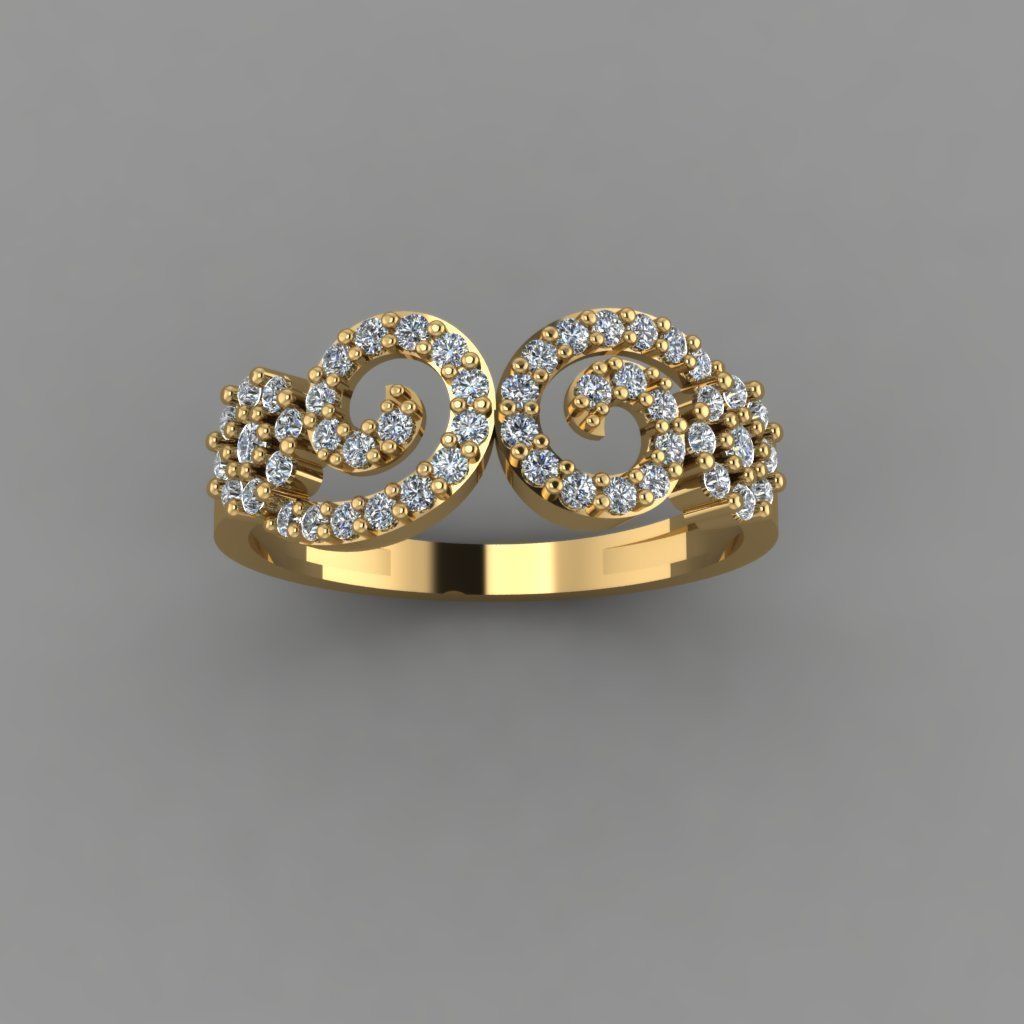 T215- Diamond ring 3D print model_3