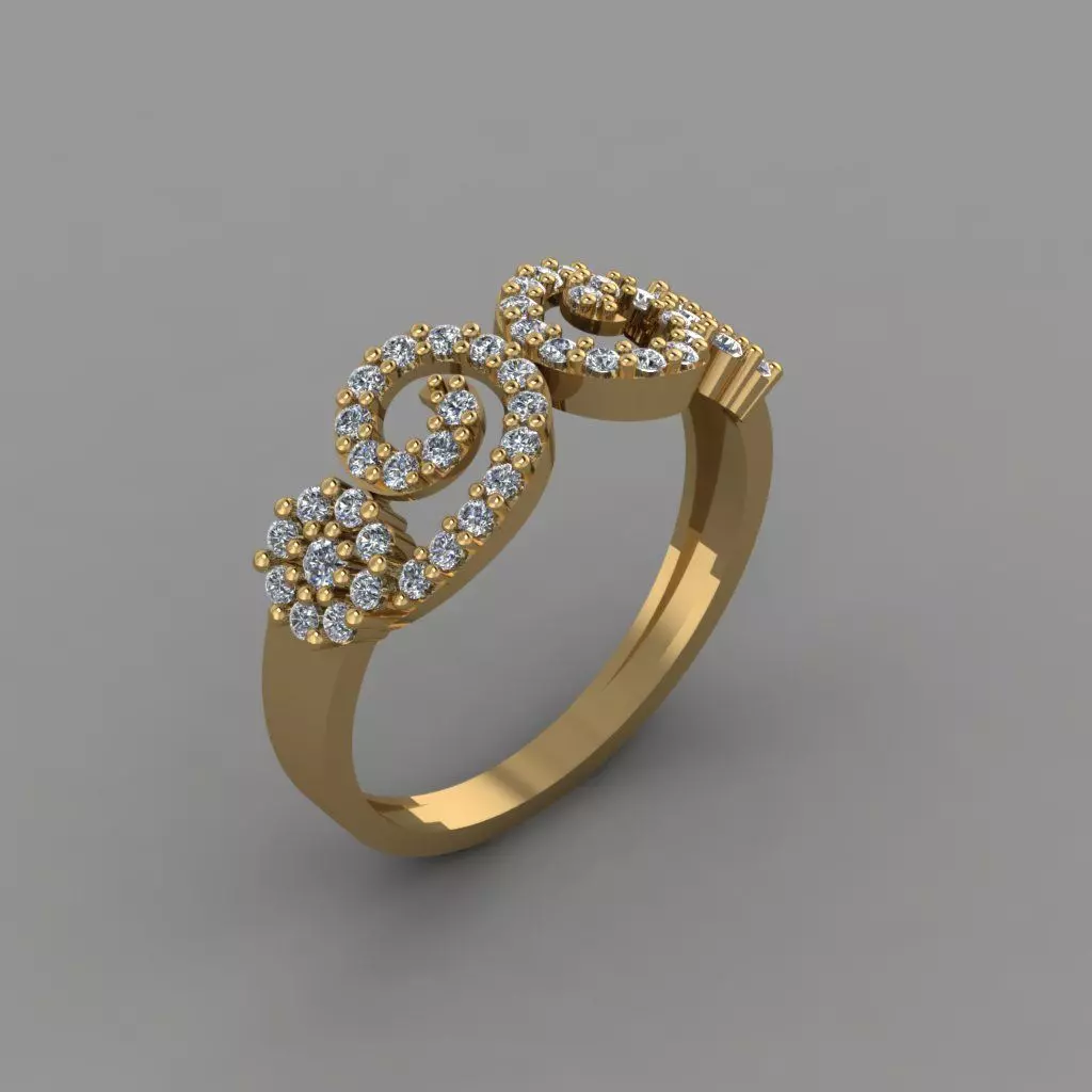 T215- Diamond ring 3D print model_0