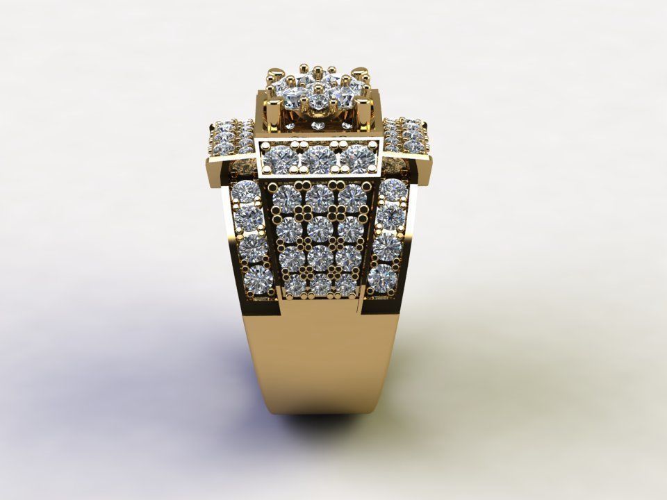 Asia Man diamond Ring R15 3D model_5