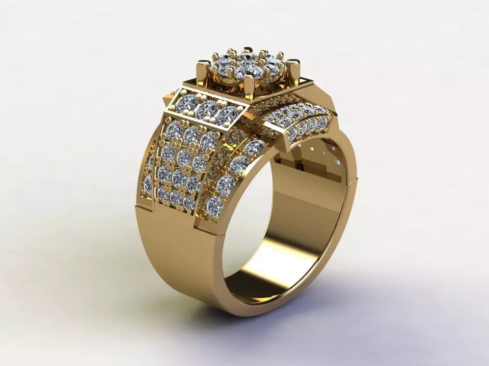 Asia Man diamond Ring R15 3D model_0
