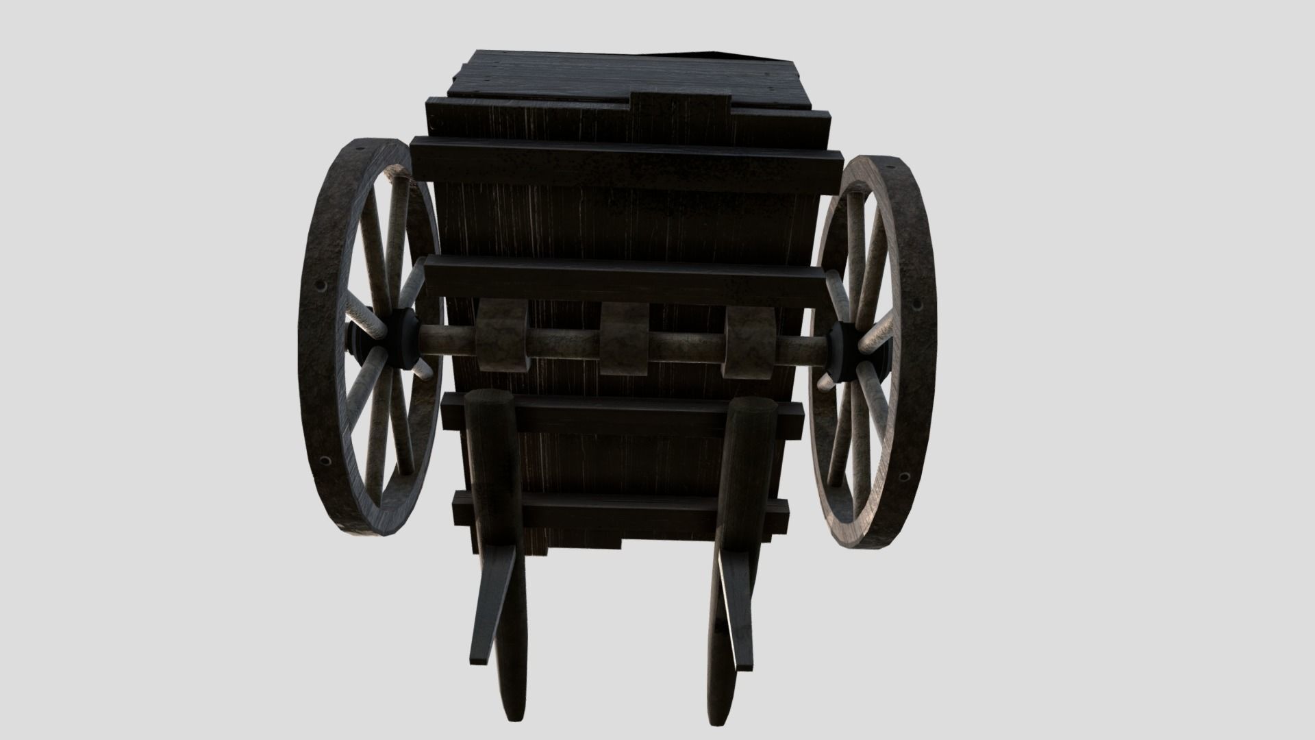 Medieval Market Cart Low-poly 3D model_9