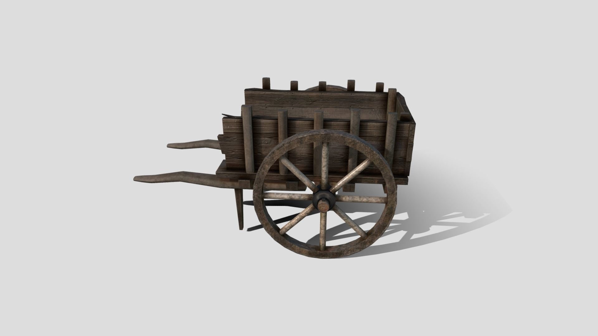 Medieval Market Cart Low-poly 3D model_3
