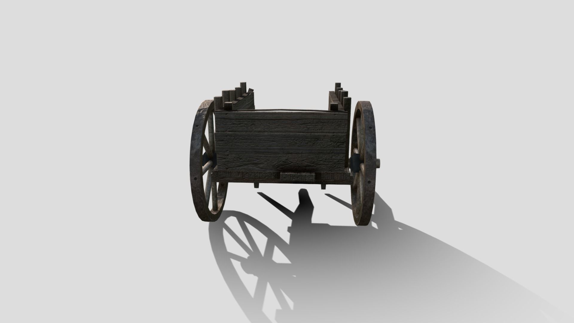 Medieval Market Cart Low-poly 3D model_5