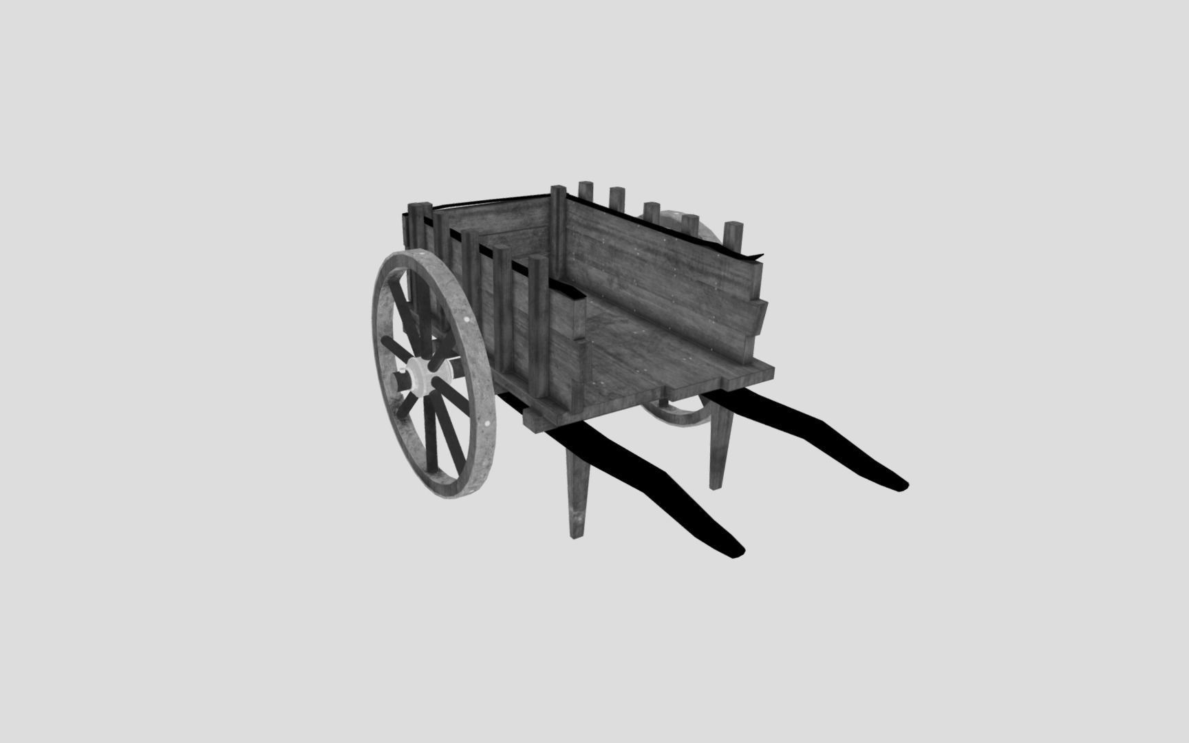 Medieval Market Cart Low-poly 3D model_13