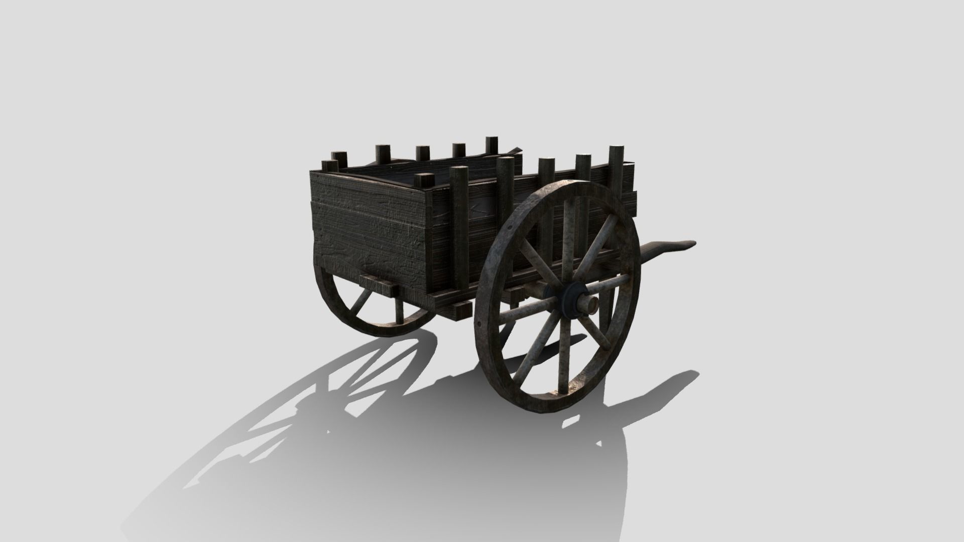 Medieval Market Cart Low-poly 3D model_6