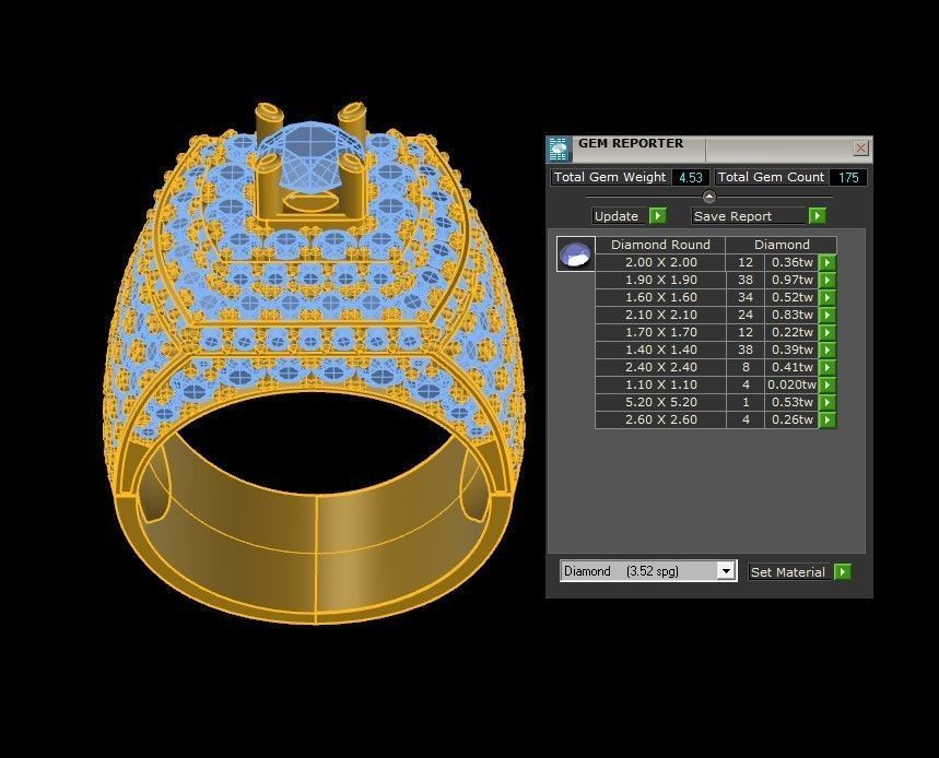 Man Ring with Diamond R14 3D model_2